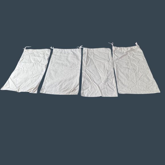 Cole Haan Shoe Dust Bags Set 4 Tan Drawstring Cotton Shoe Dustbag Gift Storage - Picture 3 of 3